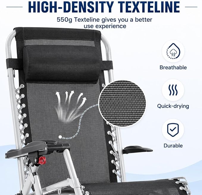 Yaheetech 29" Zero Gravity Chair Adjustable, - Image 6