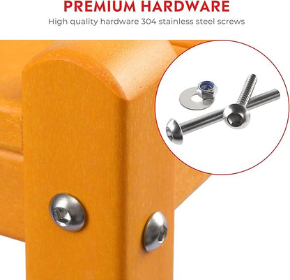 Costaelm Outdoor Side Table, 2-Tier Small Patio Coffee Tables for Outside, Outdoor End Tables for Patio, Adirondack Side Table for Outside, Outside Table for Pool, Porch, Garden, Orange