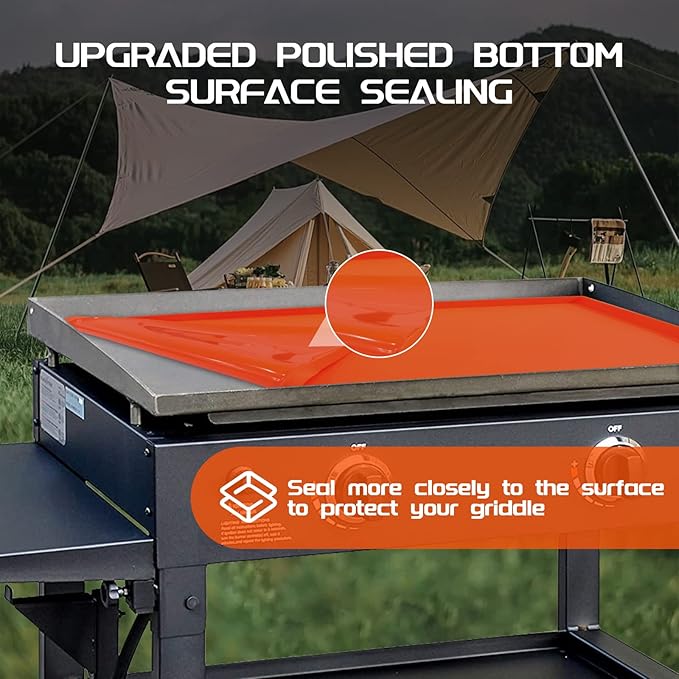 Silicone Griddle Mat for Blackstone 28 in(Not fit 28XL/Pro), Heavy Duty Food Grade Silicone Griddle Cover, Griddle Accessories for Blackstone Grill, All Season Protective Cover (Orange)