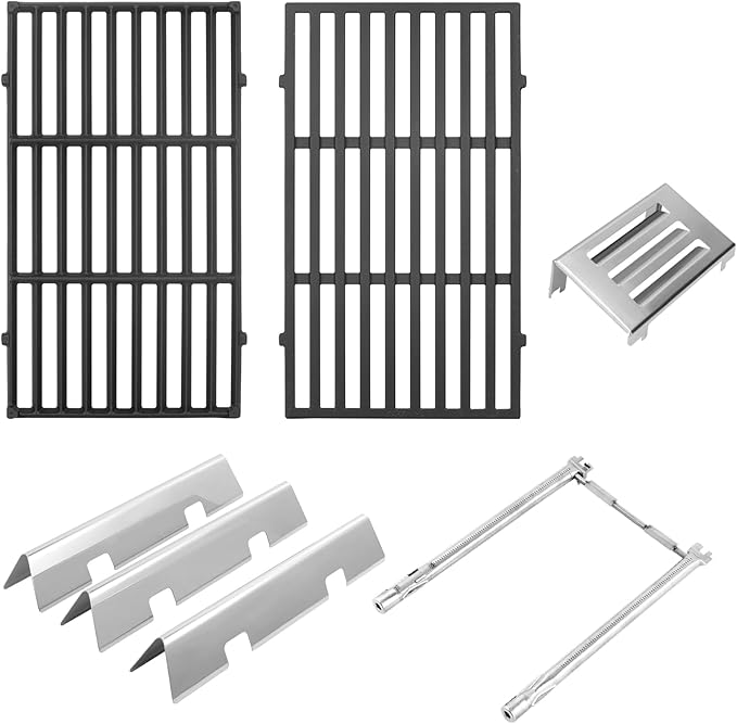 AJinTeby 7635 Flavorizer Bars 7637 Grates 69785 Burner Tube 67060 Heat Deflector Replacement Kit for Weber GS4 Spirit & Spirit II 200 Series, Spirit E210 E220 S210 S220, Spirit ii GS4 E210 etc