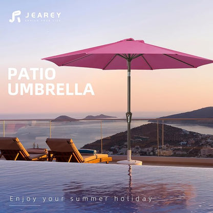 JEAREY 9FT Outdoor Patio Umbrella, Market Umbrella, Rose Pink | Outdoor Table - Image 7