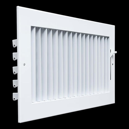 Fits 12x6 Duct Opening Steel Adjustable Air Supply Grille by Handua | Register Vent Cover Grill for Sidewall and Ceiling | White | Outer Dimensions: 13.75" X 7.75"