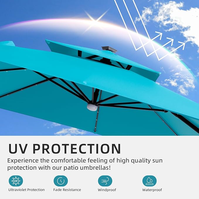 JZAC & QZYD 9x9 FT Cantilever Offset Patio Umbrella - Image 8
