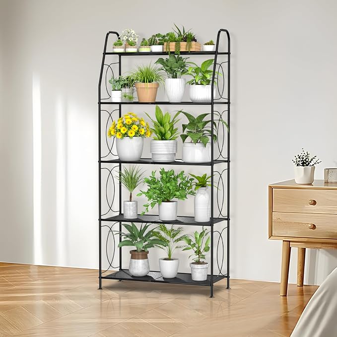 VyGrow 5 Tier Plant Stand Indoor Outdoor, Heavy Duty Plant Shelf, Metal Mesh - Image 2