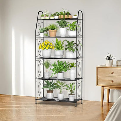 VyGrow 5 Tier Plant Stand Indoor Outdoor, Heavy Duty Plant Shelf, Metal Mesh - Image 2