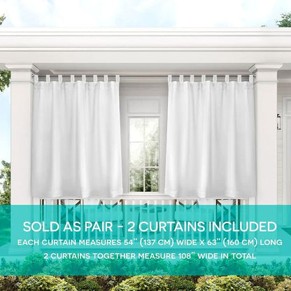 Exclusive Home Cabana Solid Indoor/Outdoor Light Filtering Hook-and-Loop Tab - Image 2