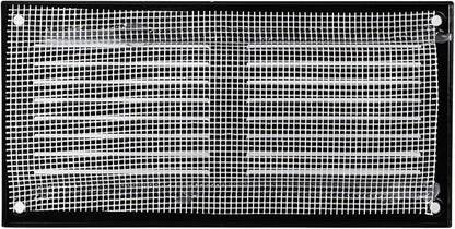 Repa Market 8x4 Inch Air Vent Cover/Black Galvanized Steel Louvered Grill Cover with Mesh Screen/Wall or Ceiling Vent/Durable Flush Mount HVAC Register for Indoor and Outdoor Ventilation