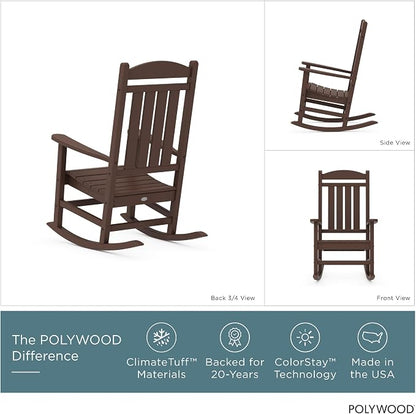 POLYWOOD Presidential Rocking Chair in Mahogany - Image 3