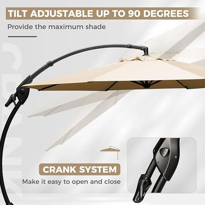 Grand patio 12FT Large Sunbrella Cantilever Round Umbrella - Image 5