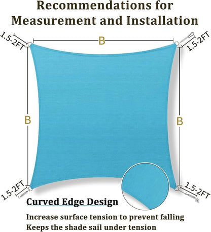 Shade&Beyond 9'x9' Sun Shade Sail Canopy Square, UV Block Breathable Curved - Image 5