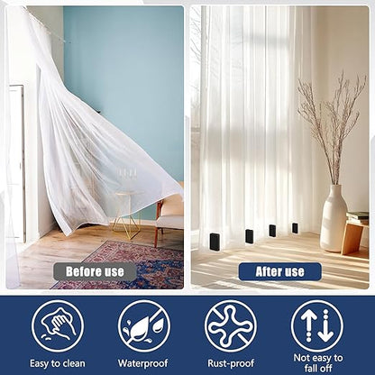 16 Pcs Outdoor Curtain Weights, 8 Pairs Upgrade to Heavier Magnetic Drapery Weights, Plastic Wrapped Waterproof Curtain Magnets for Home Decor, Outside Curtain, Tablecloth, Patio, Shower Curtains