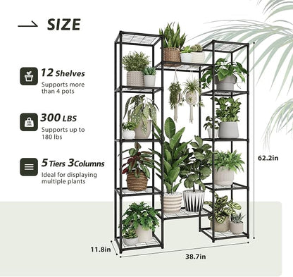 GENTINGBRO Metal Plant Stand Outdoor 62.2" Tall Plant Shelf - Image 3