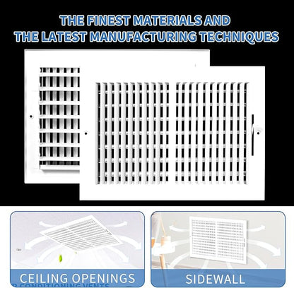 12x10 Vent Register [Duct Opening], Vent Covers for Home Ceiling, Two-Way Ventilation Register, Adjustable Solid Steel Wall Register Vent Cover (12"W x 10"H [Duct Opening])