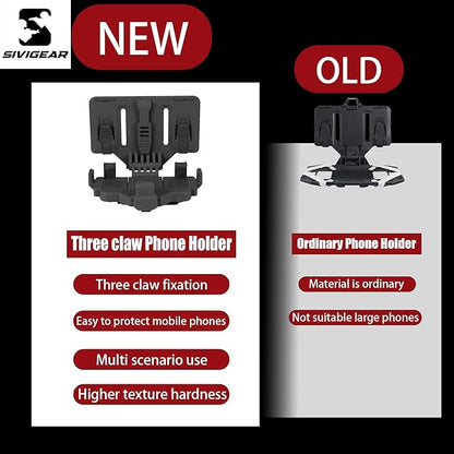 Tactical Phone Holder Available in Full Size Plate Carrier Phone Mount Adjust Nylon Molle Phones Holder for Tactical,Car,Office (Black)