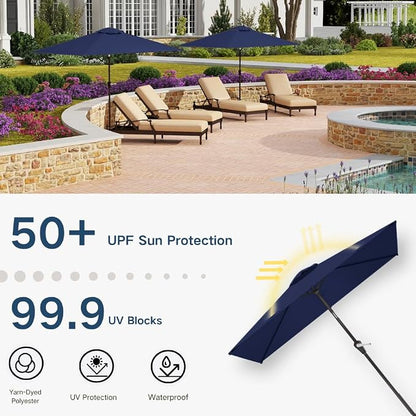 6.5' x 10' Rectangular Patio Umbrella Large Outdoor Market Umbrella w/UV - Image 6