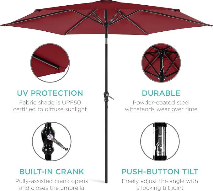 Best Choice Products 10ft Outdoor Patio Umbrella, Outdoor Table Umbrella - Image 5