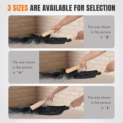 INNO STAGE Ash Shovel and Brush Set - Fireplace Tools Set Hearth Indoor Outdoor Modern Firepit Coal Shovel and Brush Kit Cleaning Tool Rust Resistant (7.3 * 16.7inch)