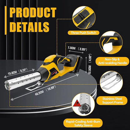 Cordless Fire Starter Compatible with Dewalt 20V Max Battery, 400W Electric Fire Starter 1472℉ in 60S, Charcoal Lighter with Air Blower for Charcoal, BBQ, Grill, Wood(Tool Only)