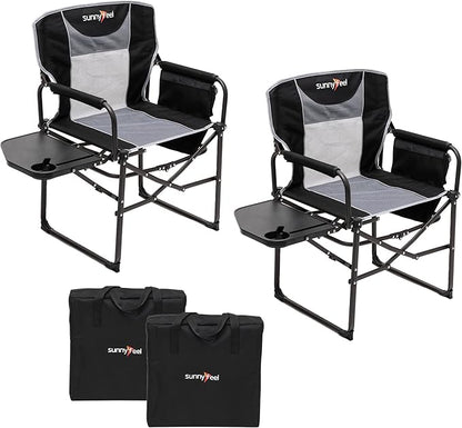 SUNNYFEEL Camping Directors Chair, Heavy Duty, Oversized Portable Folding Chair by SunnyFeelCamping