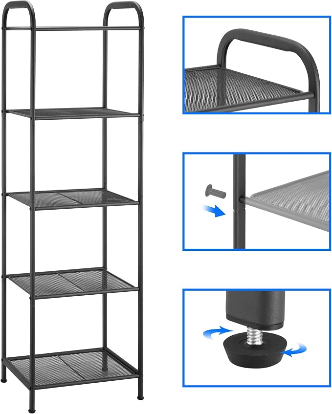 MAX Houser Storage Rack with Shelf, Industrial Style Extendable Plant Stand - Image 4