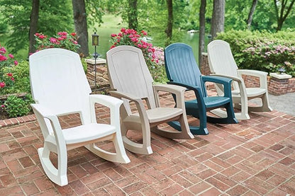 Rockaway Heavy Duty All Weather Patio or Deck Rocking Chair, Tan | Polyethylene - Image 4