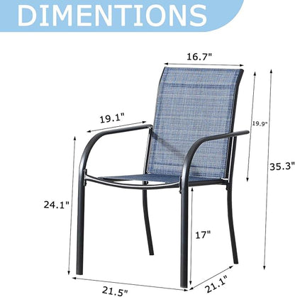 Stackable Patio Chairs Set of 2, Outdoor Dining Chairs - Image 2