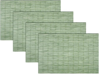 PIGCHCY Countryside Placemats Set of 4 Woven Heat Resistant Placemats Washable Easy to Clean Table Mats for Dining Room and Decor (Pear Green)