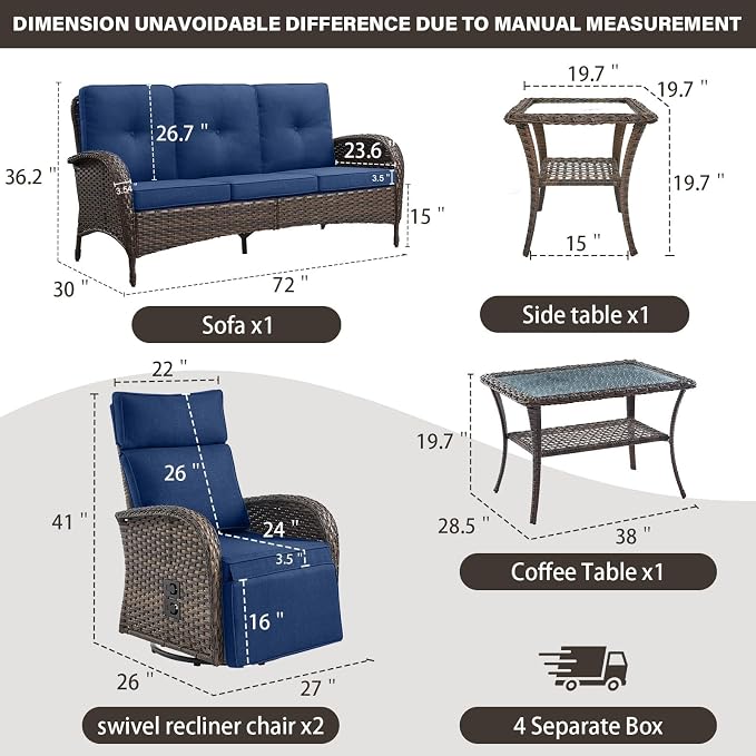 5 Piece Patio Furniture Set - Image 3