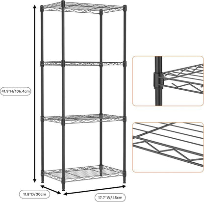 M MZG 4 Tiers Shelf Metal Storage Shelves Wire Rack Closet Organizers - Image 3