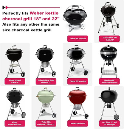 Grill Table for Weber 22" &18" Original Kettle, for Weber Grill Table, Stand Cart for JumboJoe Master-Touch Charcoal Outdoor Prep Performer Charcoal Accessories for Outside
