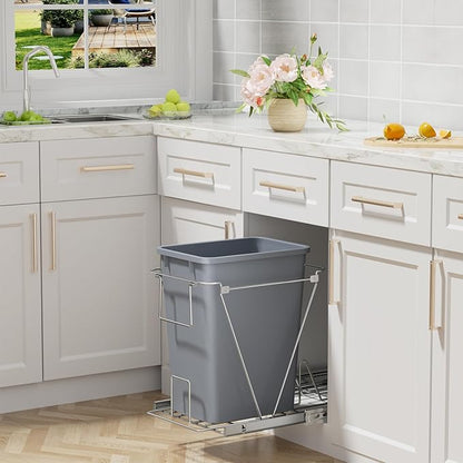 ROOMTEC Lightweight and Durable Slim Trash Can, 35QT Kitchen Trash Can, Lightweight and Sturdy Slim Trash Cans, Wastebaskets for Office, Workspace, Kitchen, Bathroom, 2 PCS