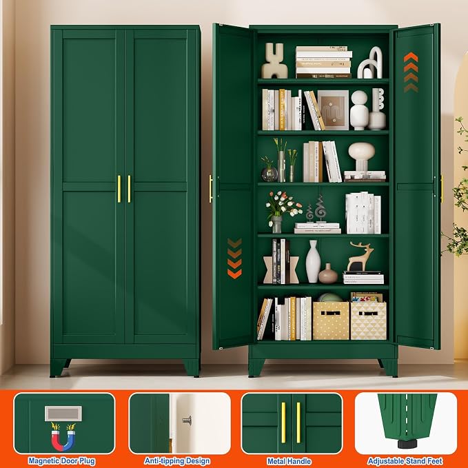 GAIOUS 75'' Tall Metal Garage Storage Cabinet, File Cabinet - Image 7