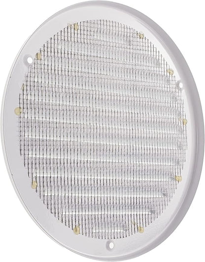 Vent Systems 6 Inch (Inner) Pack of 5 White Vent Cover - Round Metal HVAC Return Air Grille with Mesh Screen - Register Soffit Wall Vent - Outdoor, Indoor, Crawlspace - Exhaust Ventilation Grill