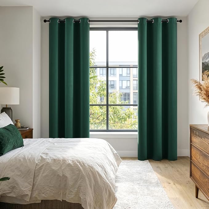 MIULEE Hunter Green 100% Blackout Curtains - Image 6