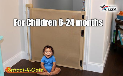 Retract-A-Gate 72" Café: The Original and only Made in USA Retractable Baby, Dog, & Cat Gate