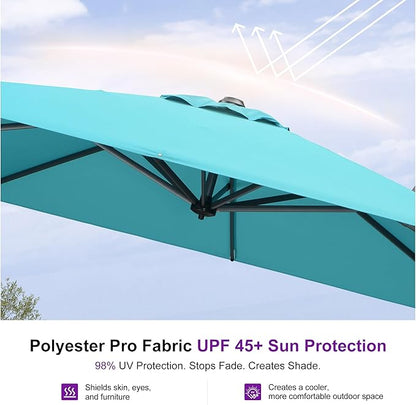 PURPLE LEAF Patio Umbrella Outdoor 10' x 10' Easy Assembly Turquoise | Built to - Image 5