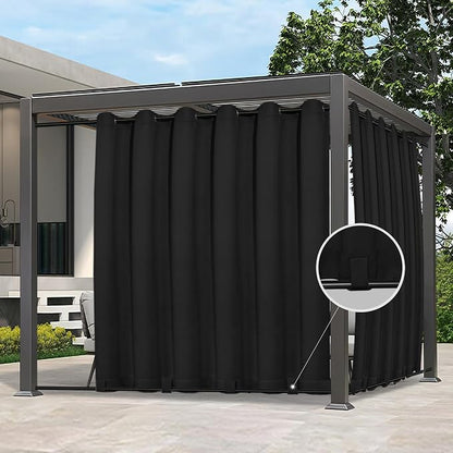 Easy-Going Outdoor Curtains for Patio 1 Panel, 110x120 inch, Weatherproof by Easy-Going