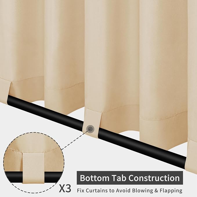 Easy-Going Outdoor Patio Curtains 2 Panels, 54x108 inch, Porch and Pergola - Image 3