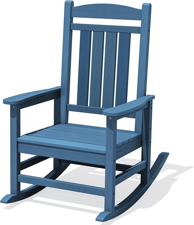 Oversized Outdoor Rocking Chair, Porch Rockers, Unique Blue | by KINGYES