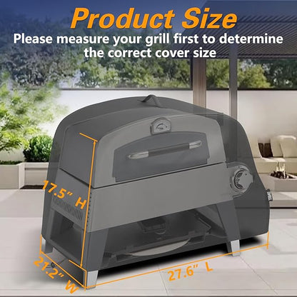 Pizza Oven Grill Cover Outdoor Waterproof 420D Pizza Oven Cover Compatible with Cuisinart CGG-403 3-in-1 Grill, Griddle and Pizza Oven 27.6" L x 21.2" W x 17.5" H