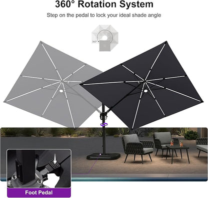PURPLE LEAF Patio Umbrella Left-right Tilt 10FT - Image 8