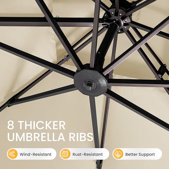 10x10 FT Outdoor Cantilever Patio Umbrella - Image 8