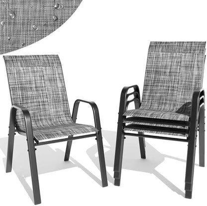 Patio Dining Chairs Set of 4 Outdoor Stackable Dining Chairs by TQKVIPI