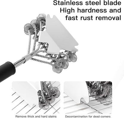 Grill Brush and Scraper Bristle Free Safe BBQ Brush for Grill Stainless Grill Grate Cleaner Safe Grill Accessories for Porcelain/Weber Gas/Charcoal Grill Gifts for Grill Wizard/Men/Dad