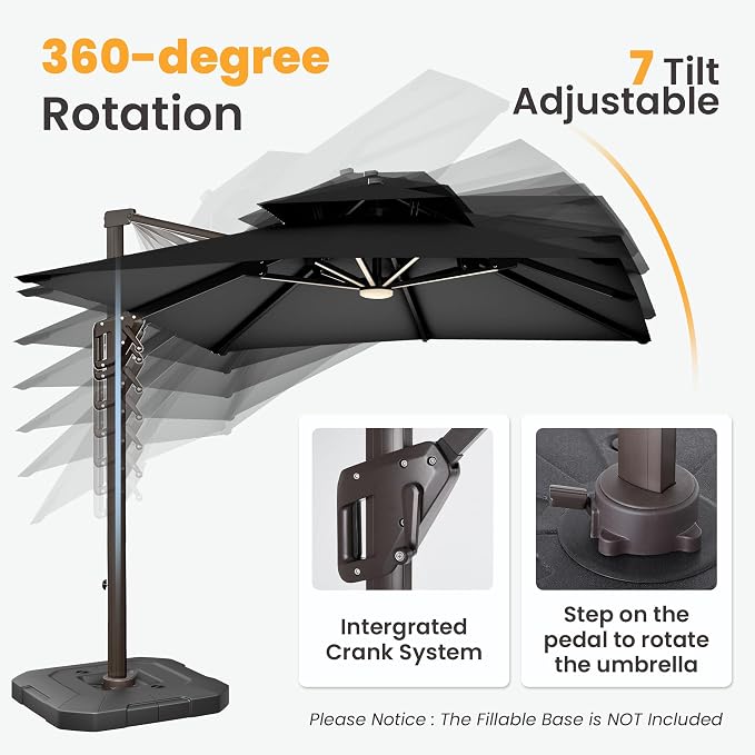 9x12 FT Outdoor Cantilever Patio Umbrella - Image 6