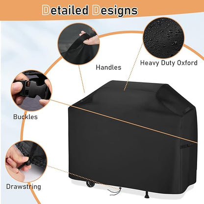 Flat Top Grill Cover for Royal Gourmet PD4001 4 Burner Propane Gas Griddle, Outdoor Griddle Grill Cover Waterproof Gas Flat Top Grill Cover - 56" L×25" W×37" H, Black