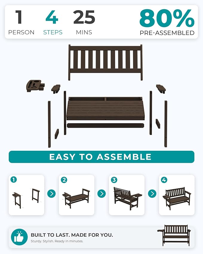 SERWALL HDPE Outdoor Bench - Image 8