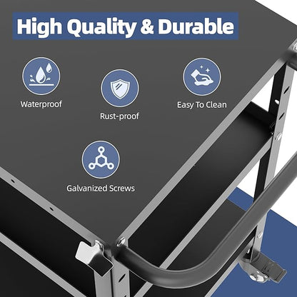 TOLEAD Outdoor Grill Cart, Grill Tables for Outside, Grill Carts Outdoor with Wheels, BBQ Cart Outdoor Prep Table, Pizza Oven Table for Outside, Griddle, Patio