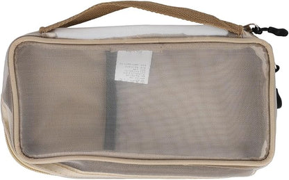 Portable Camping Kitchen Utensil Organizer Roll Bag Outdoor Cutlery Storage Case Tableware Holder for Travel Picnic Backpacking BBQ Hiking Beach Park Activities（Khaki）