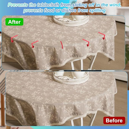 uxcell 8 Pack Tablecloth Clips, Stainless Steel Table Cloth Cover Clamps, 2.56" x 2.68" Windproof Holder Clips for Home Party Picnic Wedding Camping Dining Tables, Rose Red